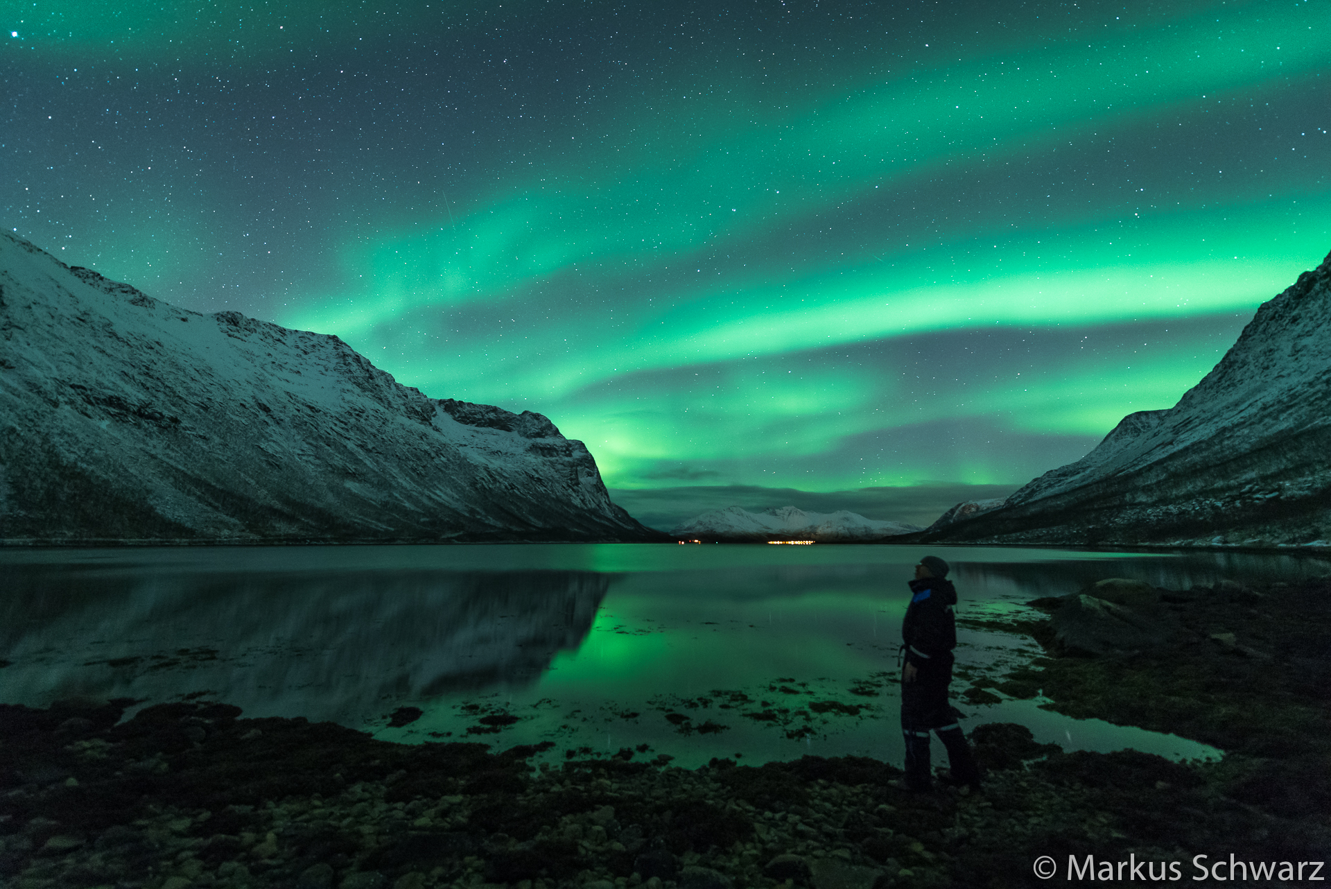 Nordlichter Norwegen Fjord