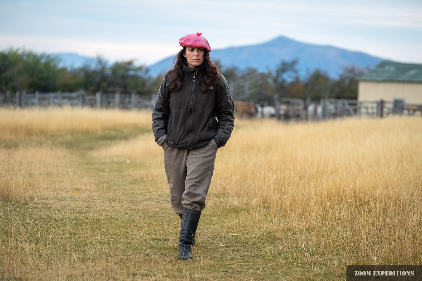 Weibliche Gaucho in Patagonien