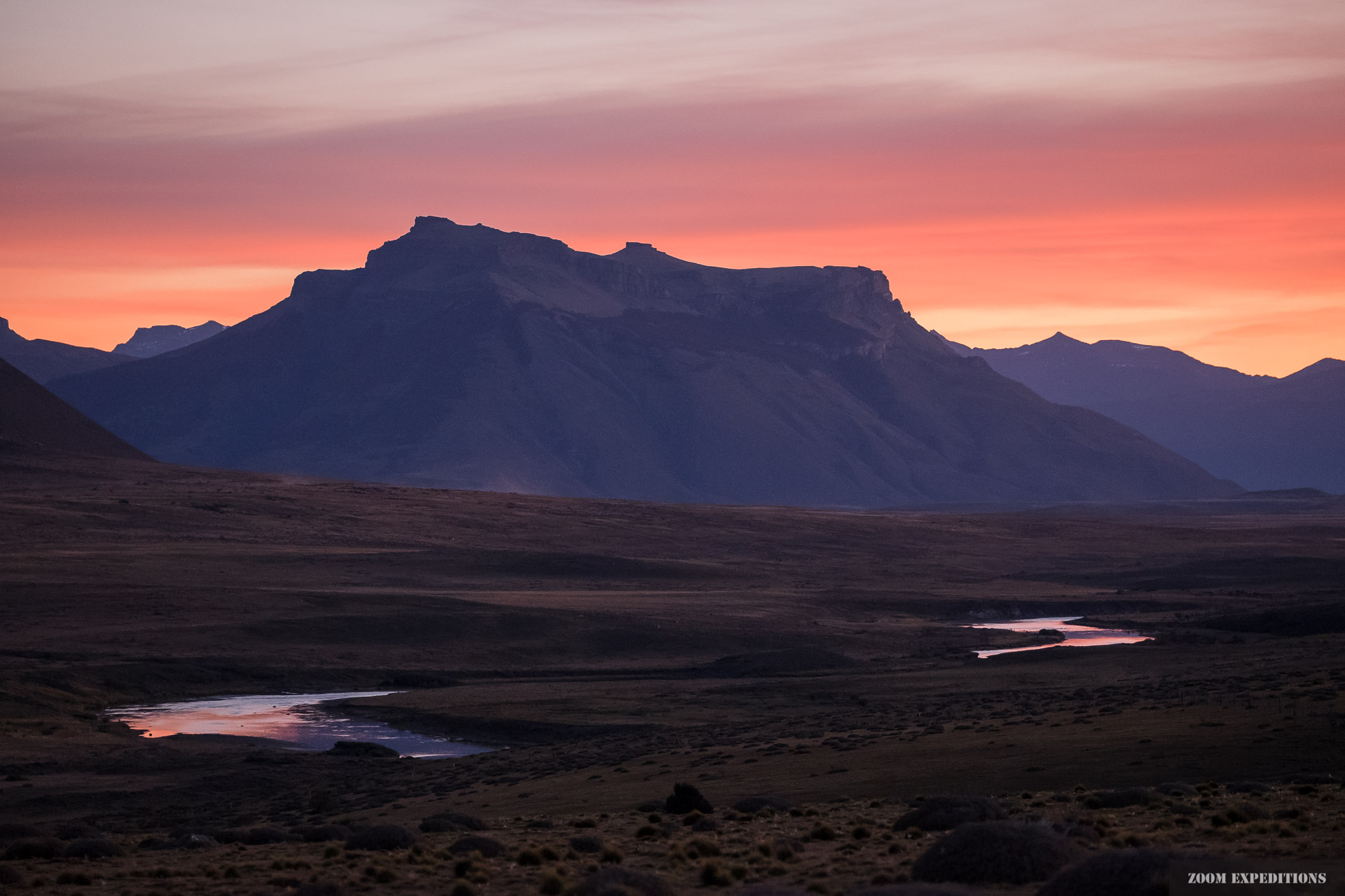 Torres del Paine Abendrot Fluß 