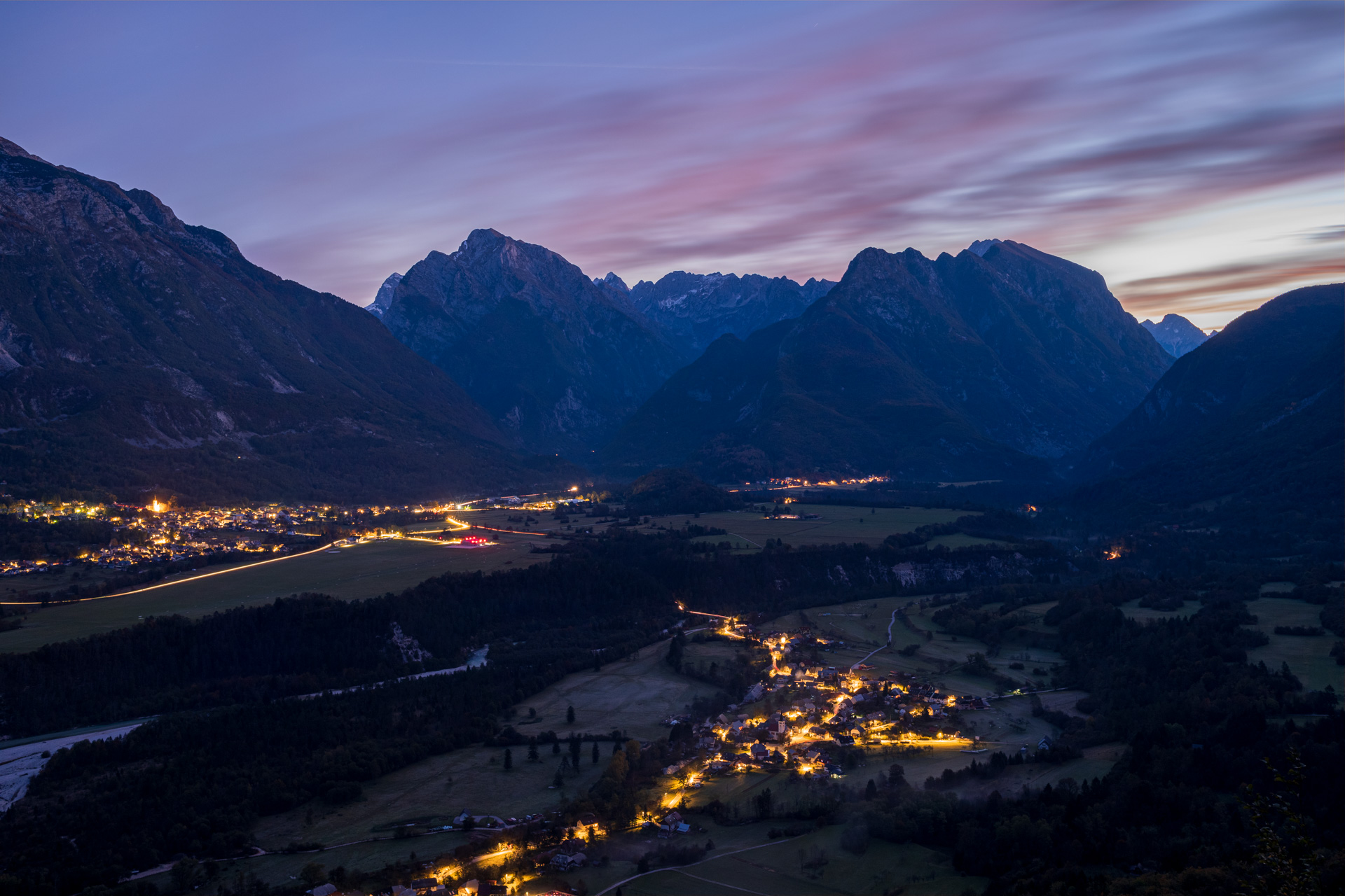 Bovec zur blauen Stunde