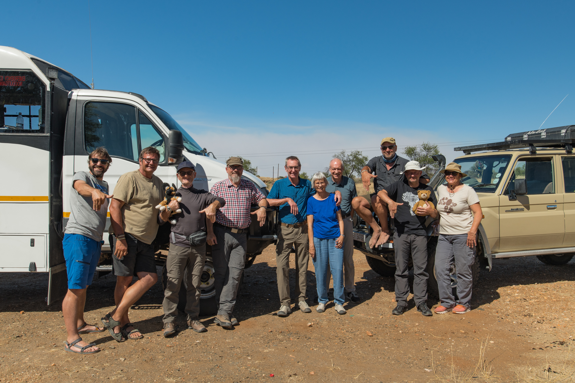 Unsere Namibiagruppe mit George.