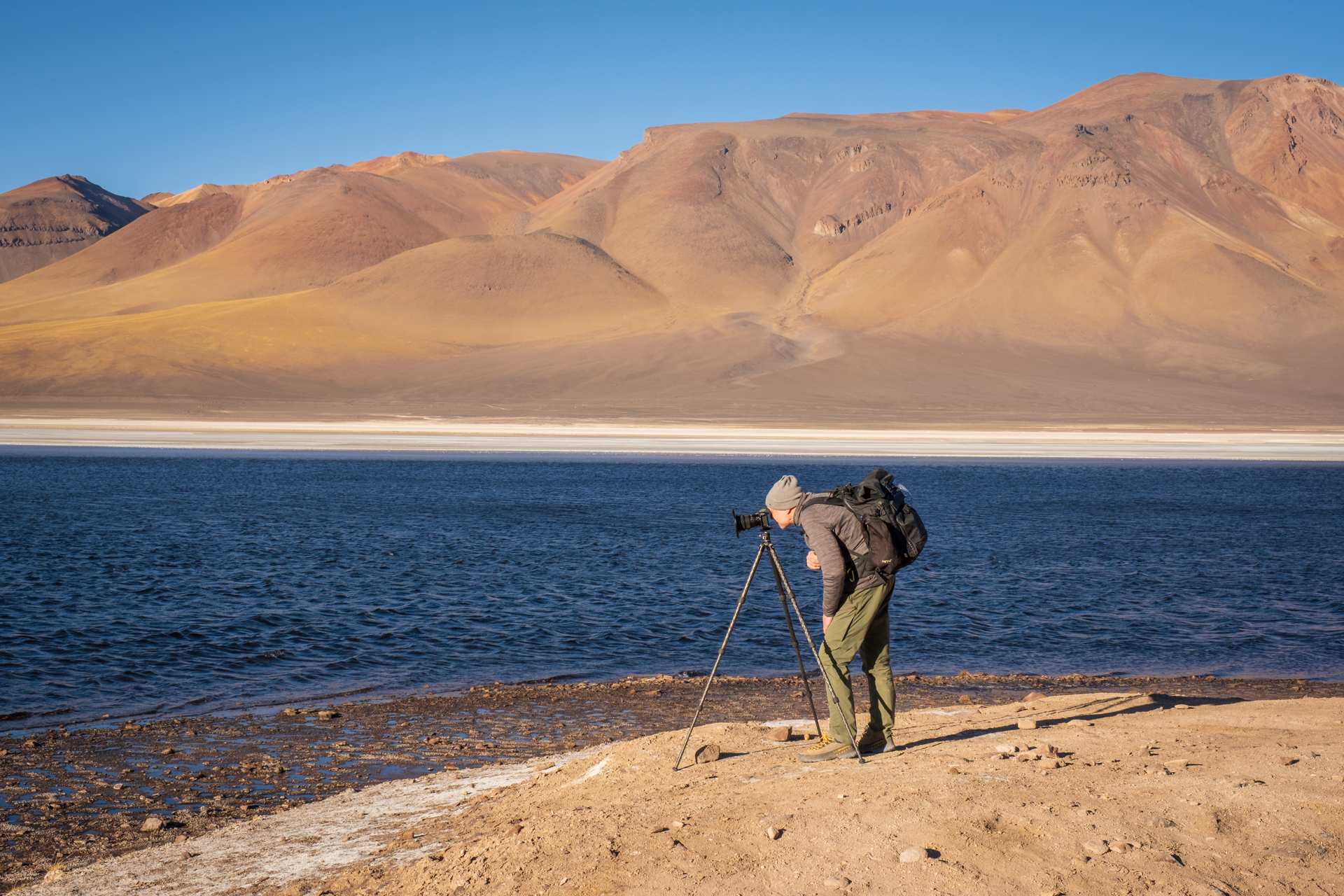 Fotograf an der Laguna Negra.